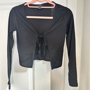 Black Front-Tie Top
